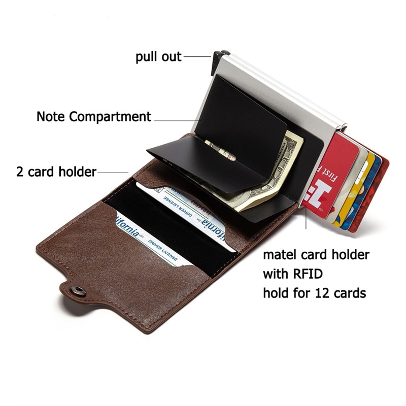 Unisex Metal Blocking RFID Wallet ID Card Case Aluminium Travel PurseWallet Business Credit Card Holder Wallet