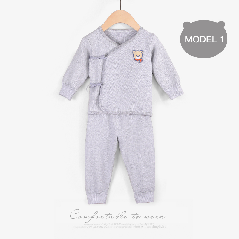 YATEMAO 2PCS/set Spring Fall Baby Clothes Newborn baby Clothing for Girls boys 0-12M: 9009 gray 80cm / 12M