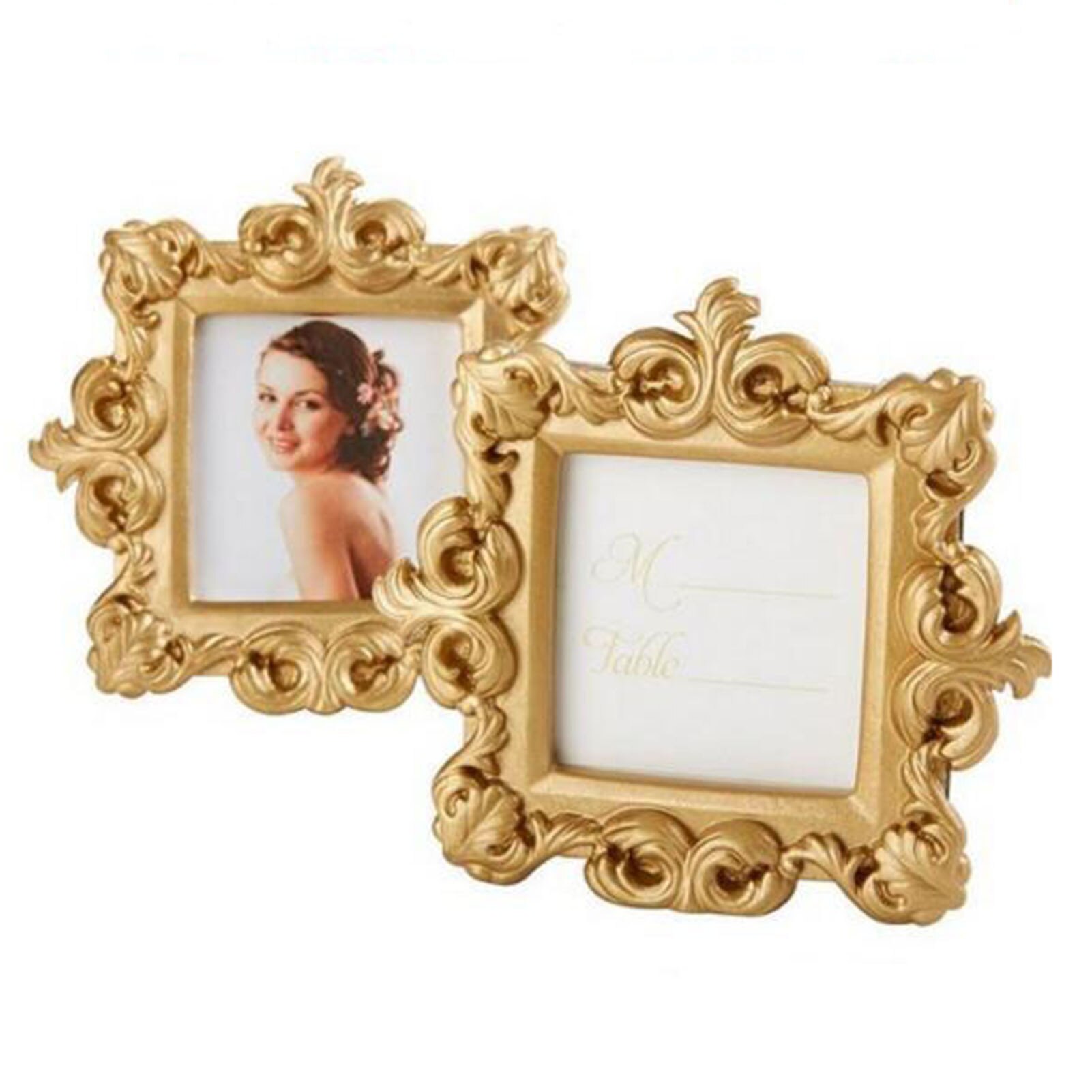 Marco de fotos de estilo barroco, marco de fotos Vintage para pared de mesa, decorativo para boda