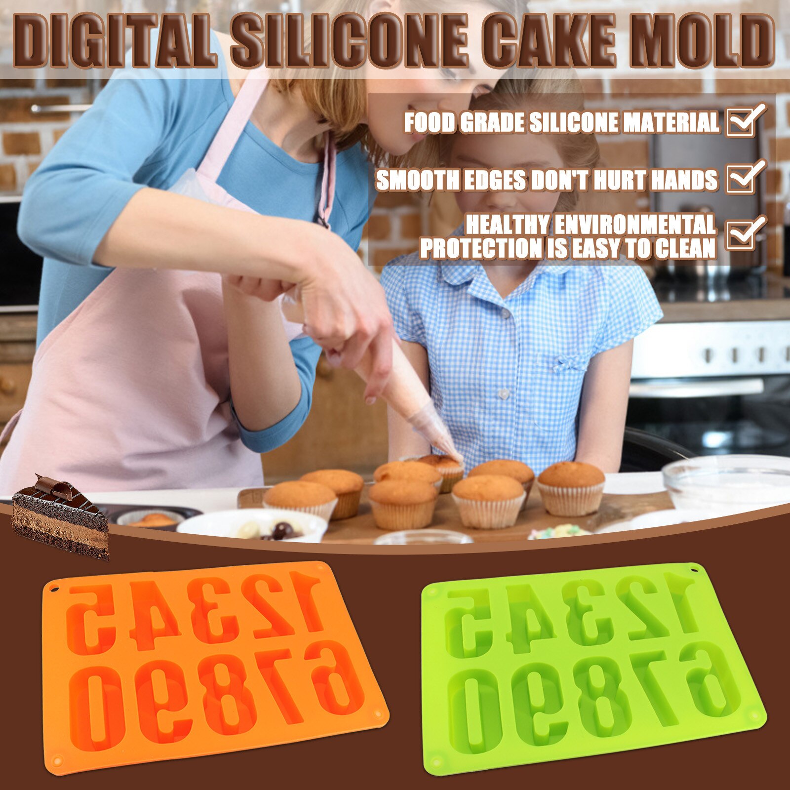 Nummer Cake Tins Grote 2 Stuks Bakvorm Cijfers Digitale Siliconen Mallen voor Taarten Aantal Cakevorm Cijfers Acryl Bakken Cake Mallen voor Icing Cream Fruit Cake Verjaardag Bruiloft Jubileum