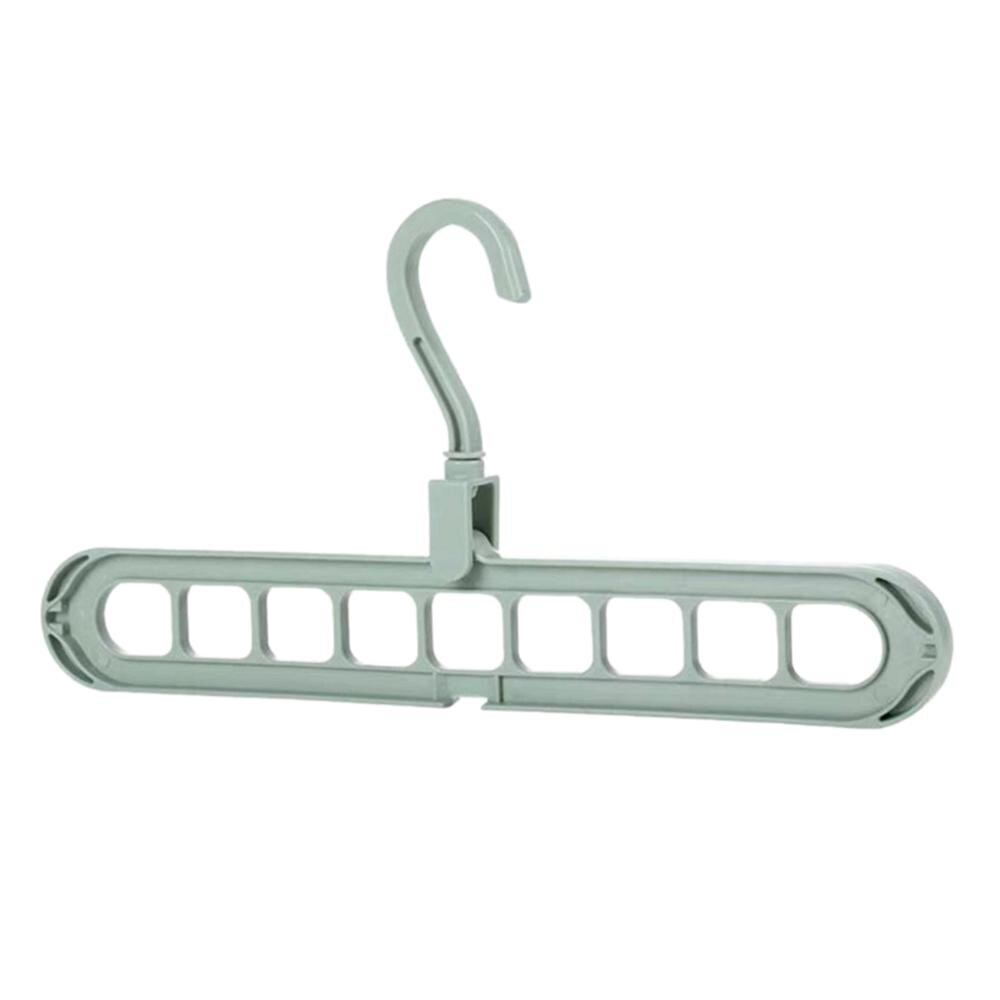 9-hole Clothes Hanger 3D Space Saving Magic Clothes Hanger With Hook Cabinet Organizer 360 Rotation Storage: Light Green