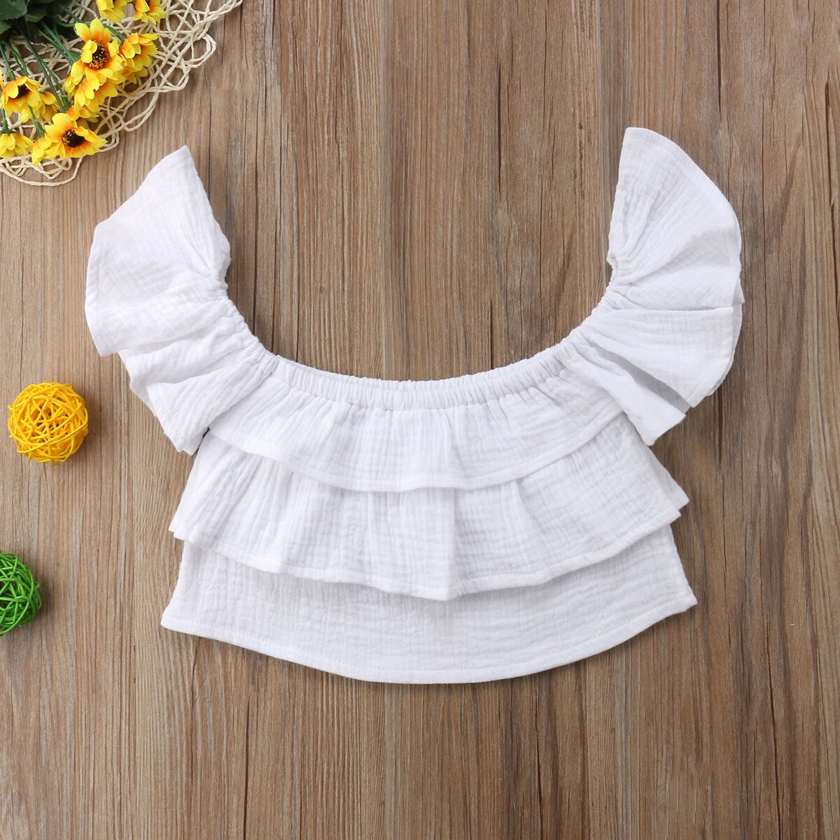 Newborn Kid Baby Girls Summer Blouse Off Shoulder Ruffled Dot Tops Shirt Blouse Child Summer Clothes Baby Girl 0-3T
