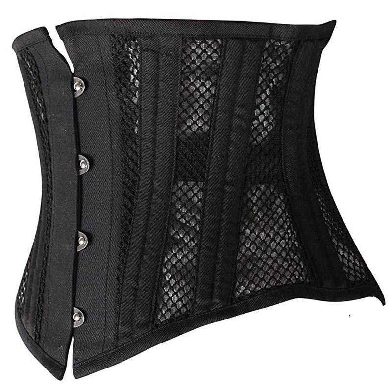 Underbust Corset Women&#39;s 26 Steel Boned Short Torso Breathable Mesh Waist Cincher Waspie Corset for Weight