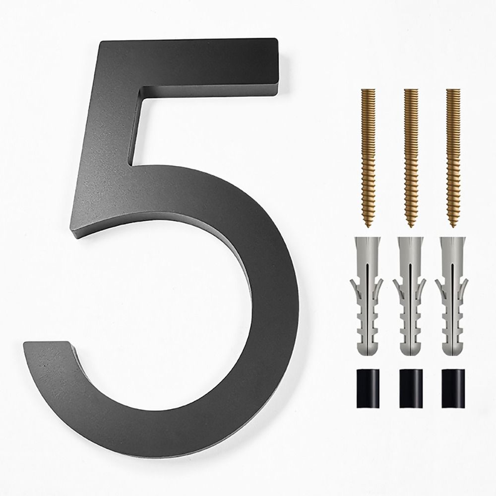 6" Floating House Number Modern House Numbers Garden Door Number with Nail Kit Black 911 Visibility Signage Mailbox Decor: dark blue