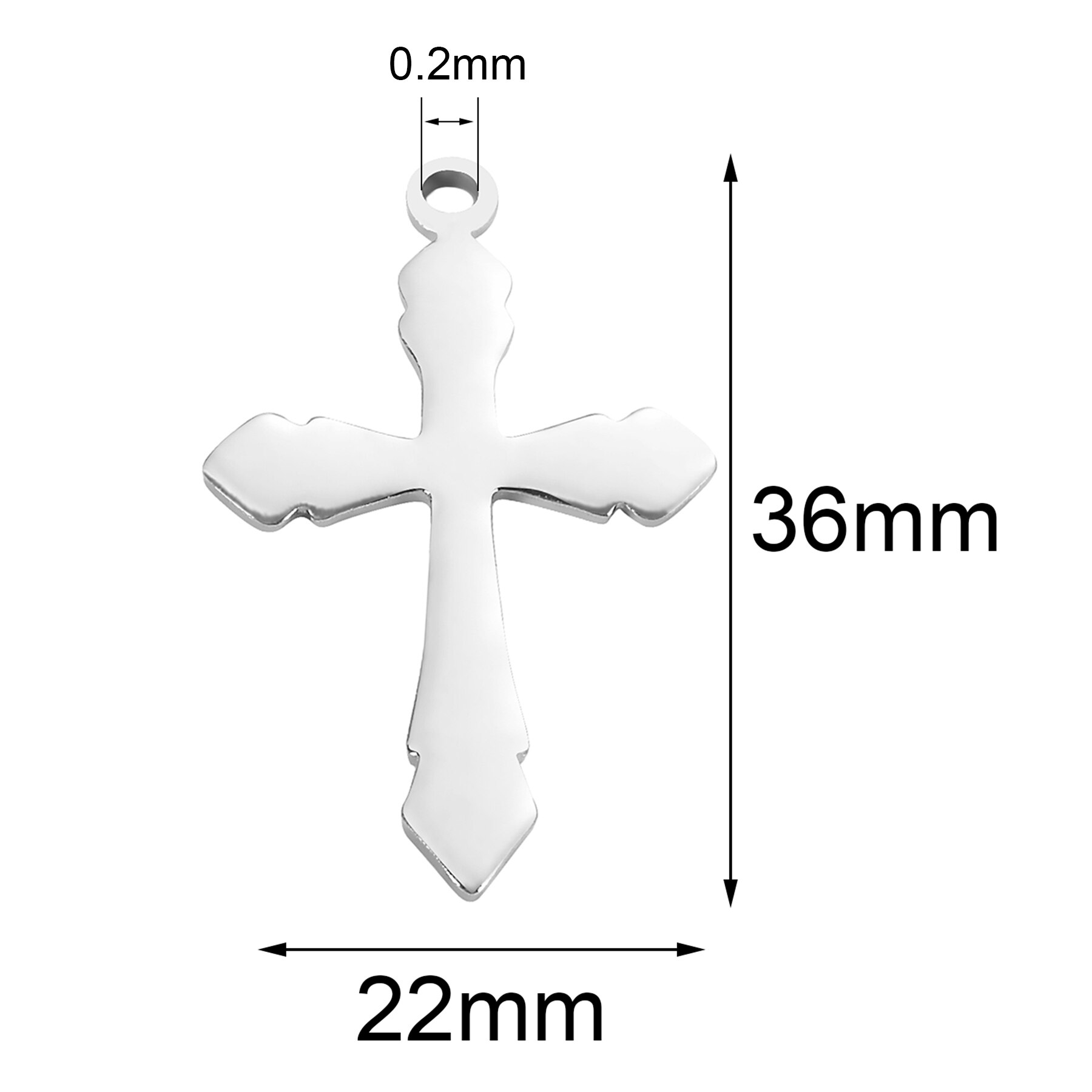 50Pcs Stainless Steel Cross Charms Pendant Jewelry Making DIY Charms Handmade Finding