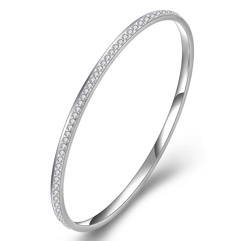 ZORCVENS strass di cristallo a due file pavimenta bracciali e braccialetti in acciaio inossidabile per accessori moda donna gioielli braccialetto: 82531