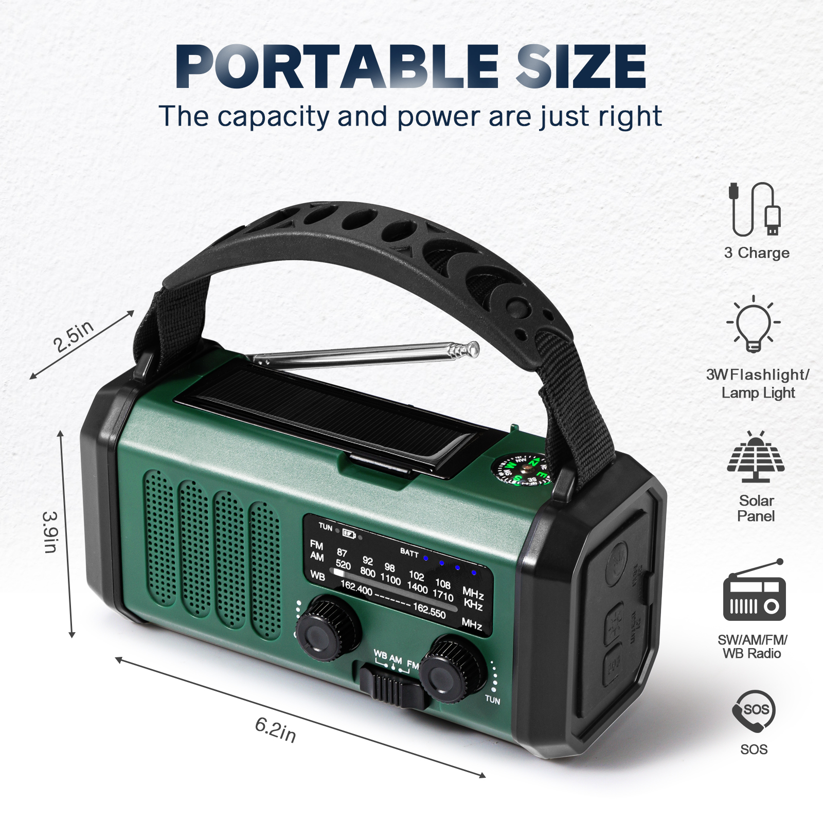 10000mAh Radio awaryjne Solar Hand Crank Radio Dynamo AM/FM/NOAA Przenośne radio Latarka SOS Alarm Power Bank Dropshipping