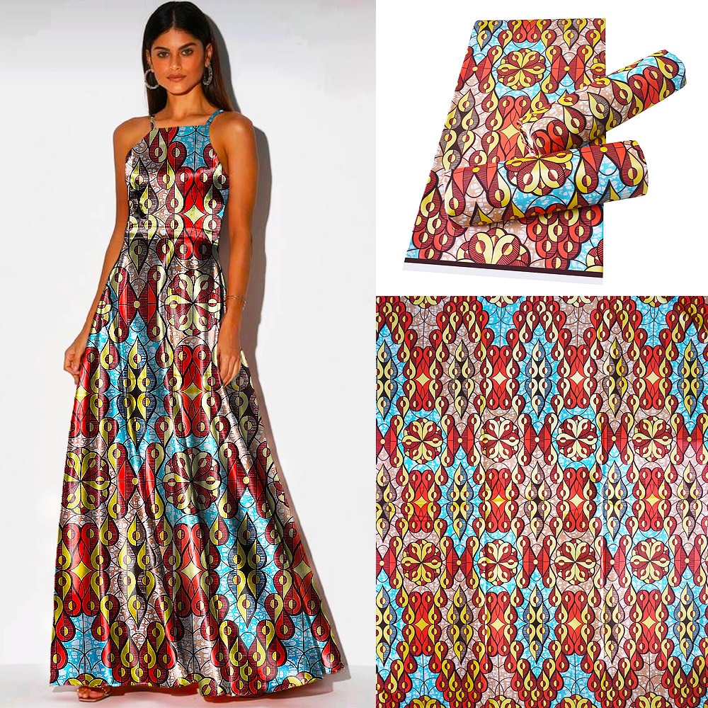 Real Wax Ankara Prints Fabric Sewing African Dress Tissu Patchwork Making Craft Loincloth 100% Cotton Top Material