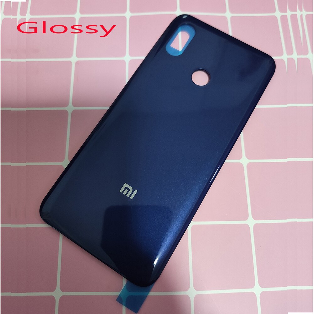 Plastic Back Case Behuizing Voor Voor Xiaomi Mi 8 Back Battery Cover Deur Vervanging Reparatie Onderdelen 3M Lijm voor Mi Mi8: Plastic glossy blue