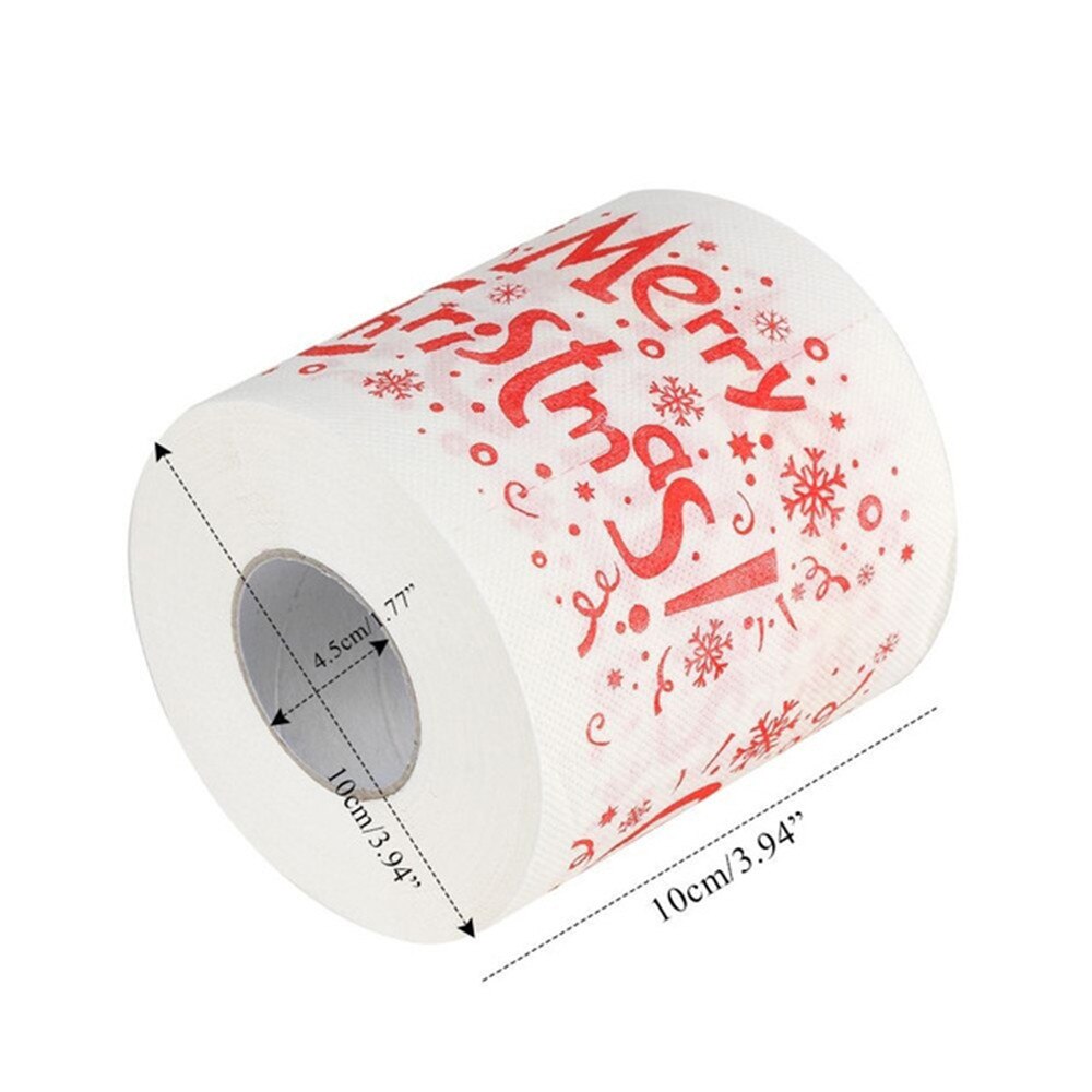 Rollo navideño de papel higiénico de Minch, rollo de papel para baño de Santa Claus, suministros navideños, rollo de papel para decoración navideña, 2 capas, 10x10 cm