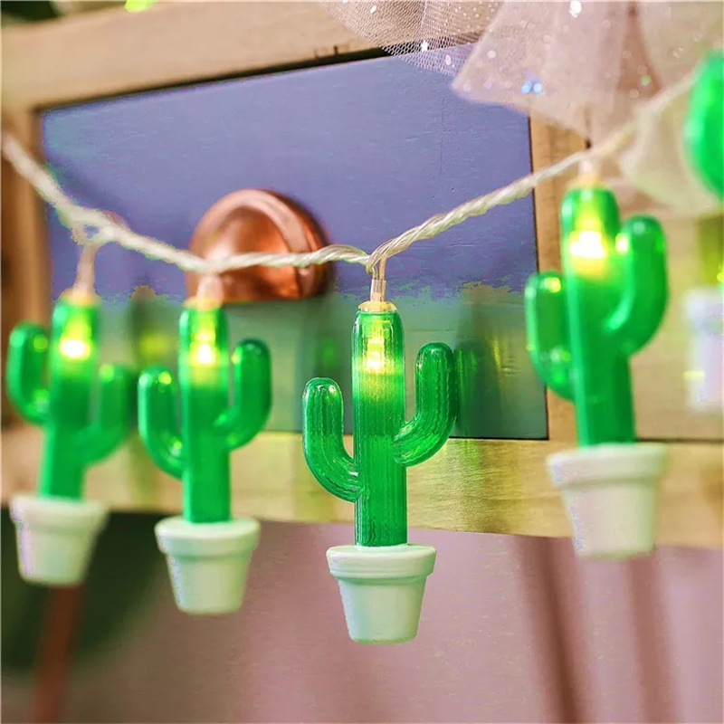 Cactus String Lights Outdoor LED Garland Tree Lamp Christmas Decor Patio Curtain Bedroom Living Room Wedding Birthday Party Home