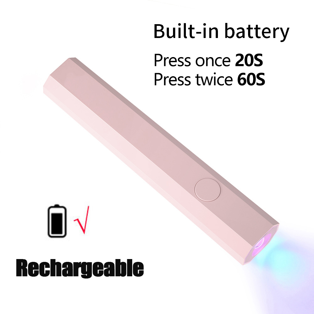 LINMANDA Mini lámpara UV para uñas de Gel, luz UV portátil para uñas, lámpara LED para uñas, secador de uñas de 3W para curado de esmalte de uñas en Gel: Negro