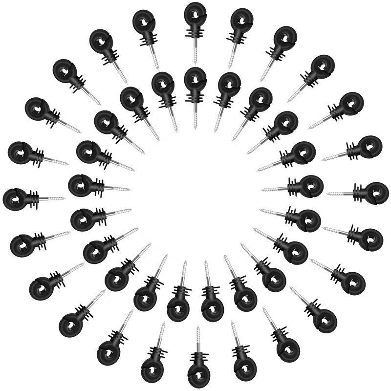 25Pcs Electric Fence Insulator Screw-in Insulator Fence Ring Post Wood Post Insulator,Livestock Fence Accessories: Default Title