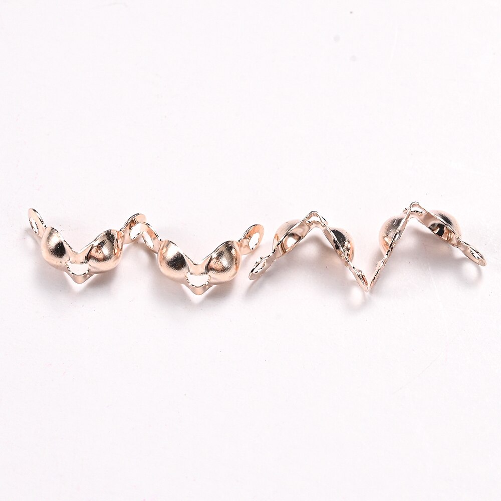 200 Stks/partij Rvs Connector Sluiting Fitting 4*8Mm Ball Chain Calotte End Crimps Kralen Connector Voor Diy sieraden Maken