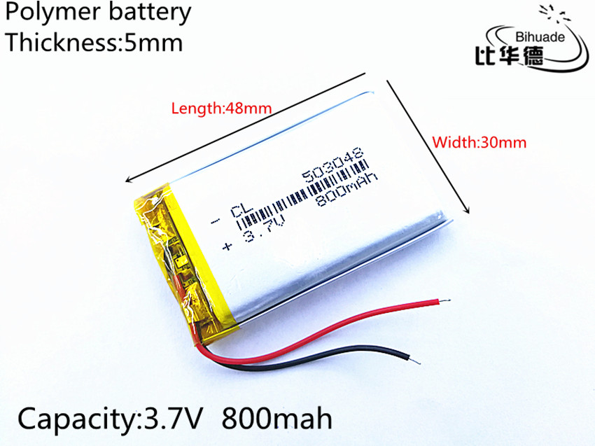1 stks/partij Liter energie batterij 3.7 V 800 mAh 503048 PLIB lithium polymeer ion/Li-Ion batterij voor dvr GPS mp4 mp3