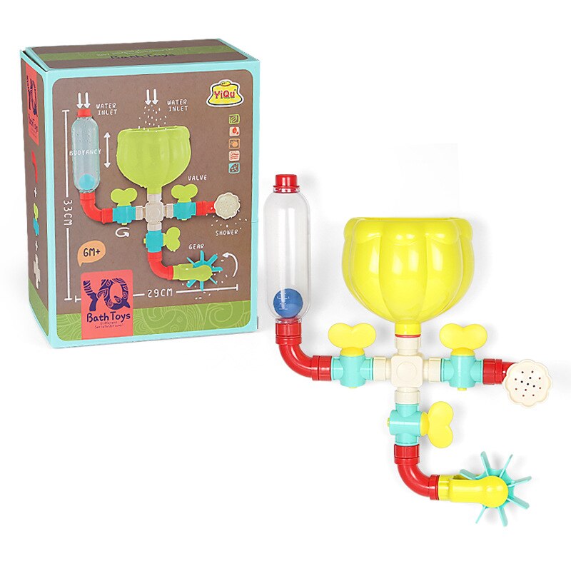 Baby Bad Toys Kids Badkamer Douchekop Speelgoed Diy Blokken Waterleiding Kraan Educatief Speelgoed Windmolen Met Zuignappen Voor kind