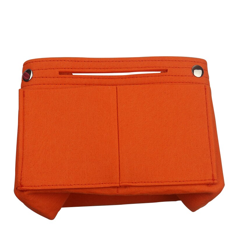 1PC Felt Fabric Cosmetic Bag Travel Multifunction Handbag Cosmetic Organizer Purse Insert Bag Felt Fabric Storage Pouch Case: Orange