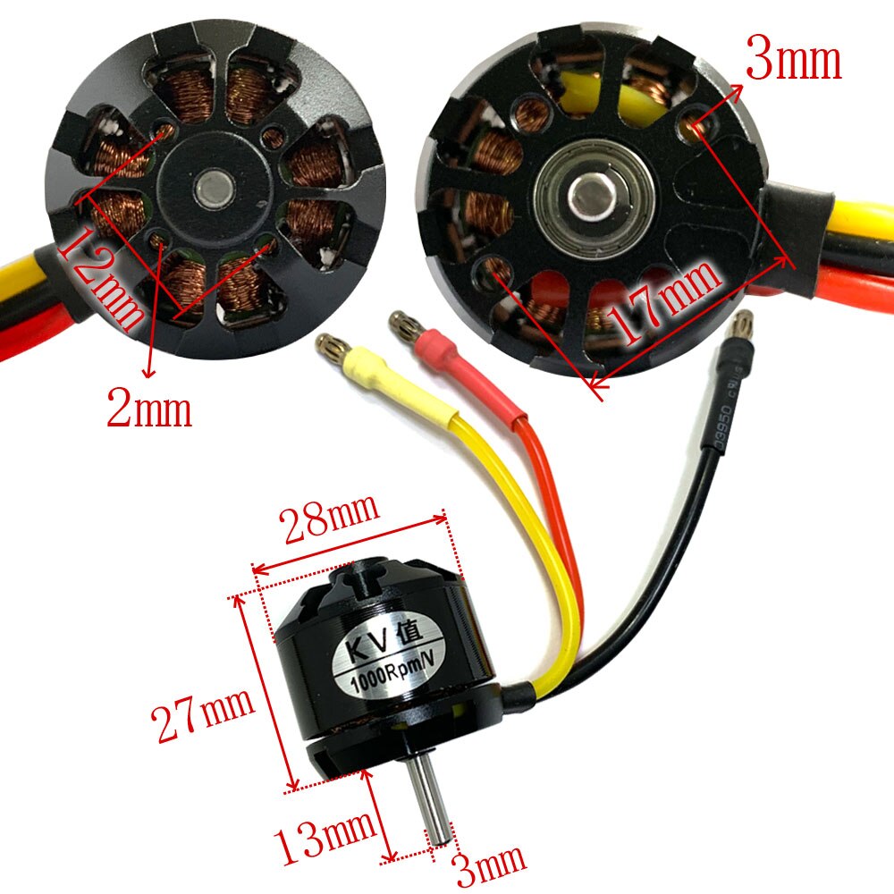 1pc 2826 Swiss Motor Brushless Outrunner Motor Strong power supply 1000KV High Torque High Power High Speed Brushless Motor