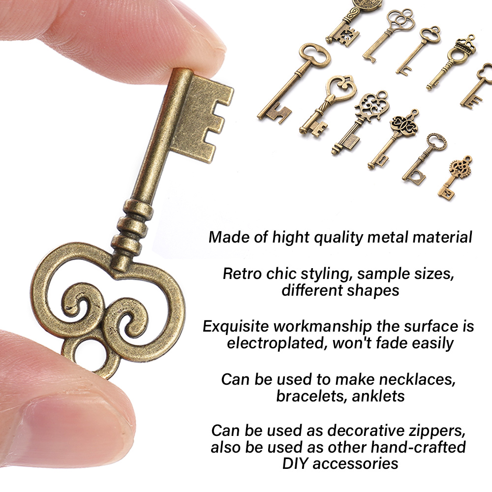 125/40 Uds. Llave de amor de Metal de bronce Vintage mezclada de llaves pequeñas dijes colgante collar fabricación de joyería Diy decoración artesanal hecha a mano