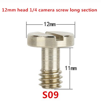 3 uds SLR, tornillo de placa rápida de 1/4 pulgadas con extensión de cabezal, 3/8 trípode, tornillo de cámara corta, conjunto para 1/4 y 3/8 tornillos de cámara: S09