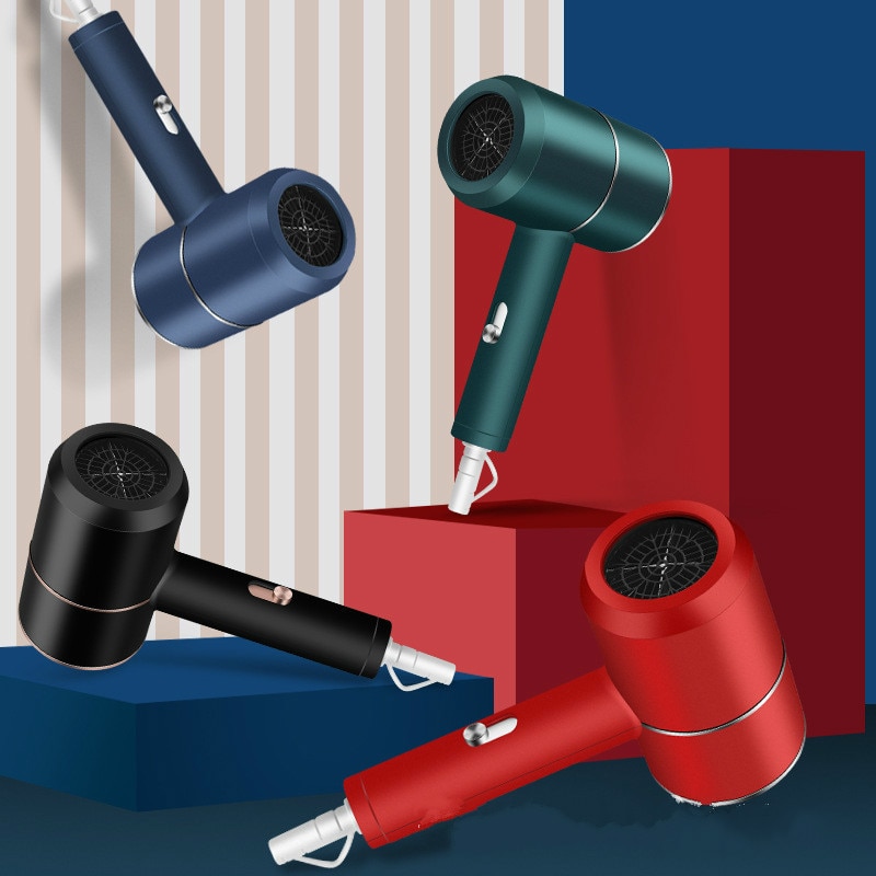 Hair Dryer Strong Wind Hair Dryer Salon Dryer Cold Wind Negative Ionic Hammer Blower Dry Electric Hair Dryer: China Red