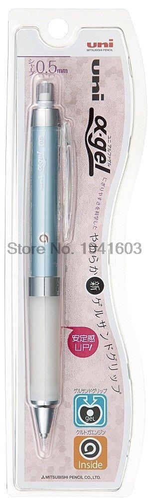 Uni M5-858GG – stylo mécanique Alpha Gel Kuru Toga à Rotation automatique, avec Super poignée, 0.5mm, , 2 pièces: Blue with white