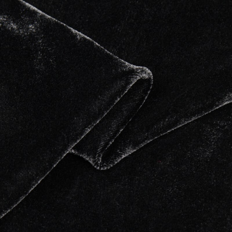 Ren sort silke fløjlsstof silke og rayon blandet stof 180g/ meter, svl 013- m