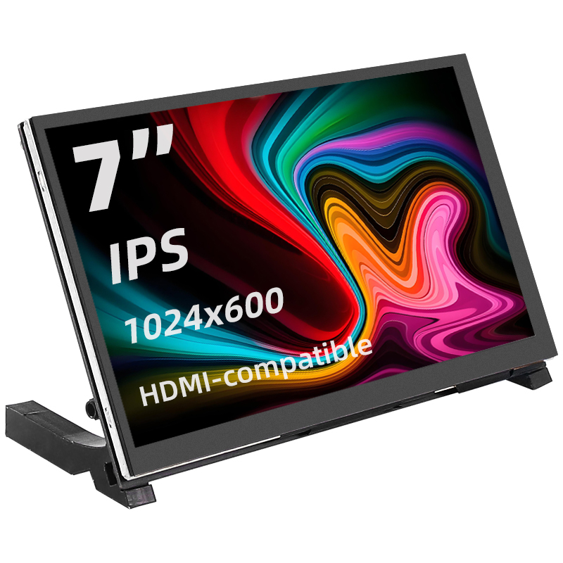 7 Inch Draagbaar Scherm Ips Lcd Capacitief Touchscreen 1024X600 Monitor Optionele Luidsprekers Voor Raspberry Pi Laptop Pc
