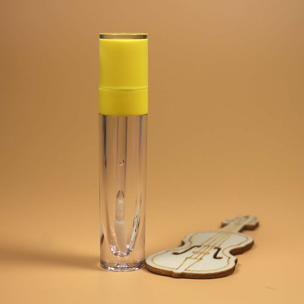 20 stk 8ml sylindret lipgloss tube plast lipgloss beholder kosmetisk lipgloss tom tube emballasje med propp: Gul
