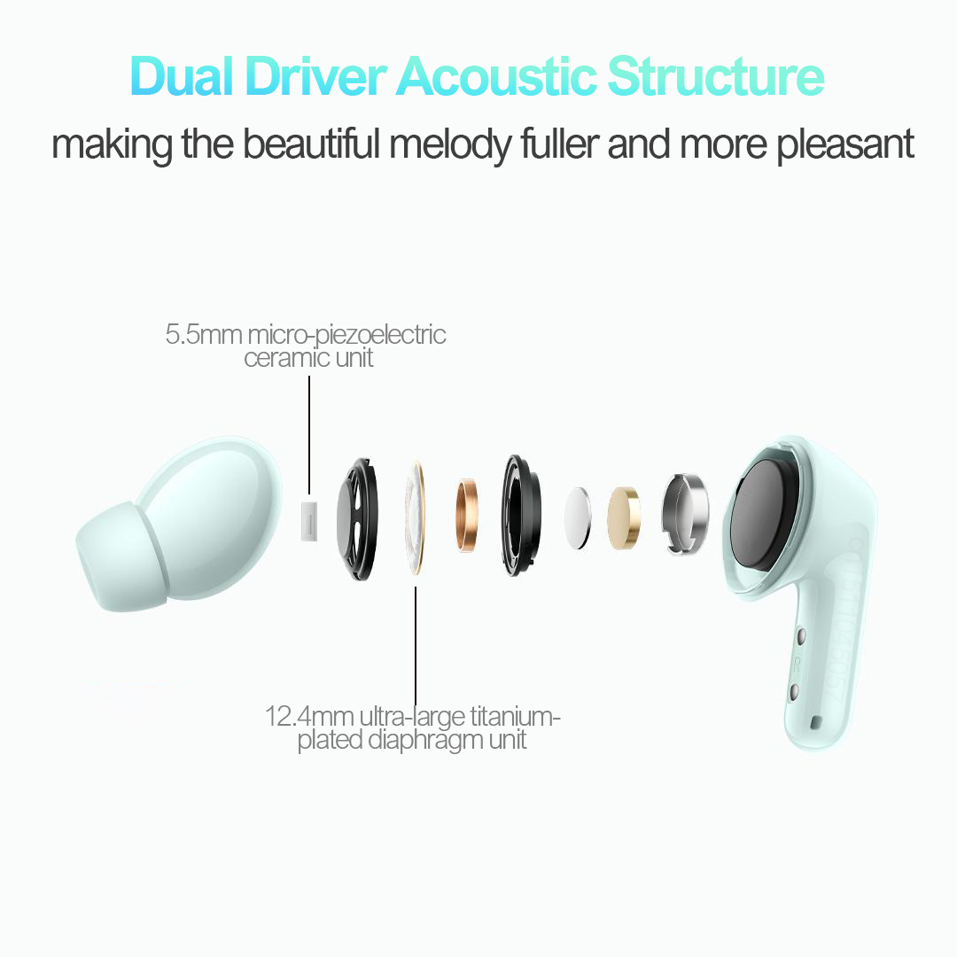 Xiaomi redmi buds 6 oordopjes met actieve ruisonderdrukking, ruimtelijke audio  ip54 heldere spraakoproepen 42h lange batterijduur en bluetooth 5.4.