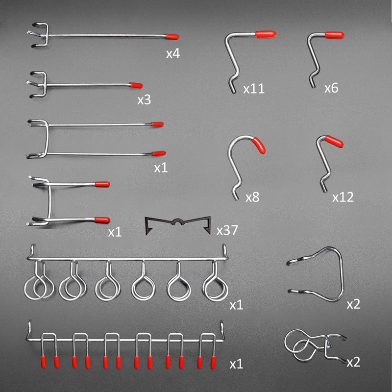 52 st pegboard krokar sortiment hem förvaring krokar system peg board verktyg hängare uppsättning garage kök verkstad arrangör verktyg ho