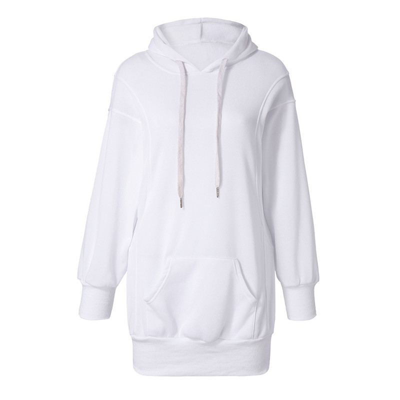 Sweat à capuche de Sport pour femmes, Long, couleur unie, décontracté, ample, tendance, Skateboard, automne, hiver