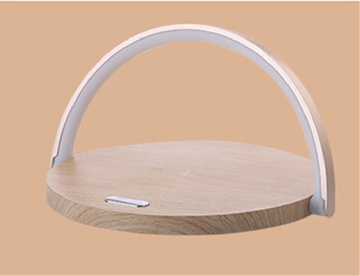 Cargador inalámbrico con Altavoz Bluetooth para IPhone 13, lámpara de mesa de madera de alta potencia, soporte para teléfono móvil, lámpara de carga inalámbrica, altavoz: no speaker wood