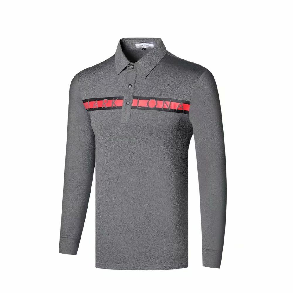 Höst golf långärmad golftröja för män: Grå / Xl
