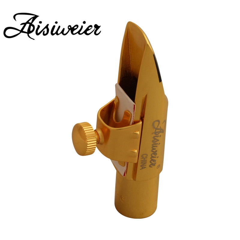 Aisiweier tenor sopran alt saxofon metal mundstykke guld lak mundstykke sax aisiweier mundstykker 56789