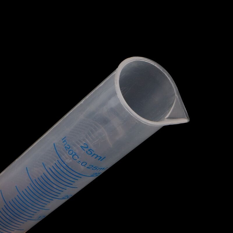 25ml Laboratory Liquid Trial Test Tube Jar Tool Plastic Measuring Graduated Cylinder