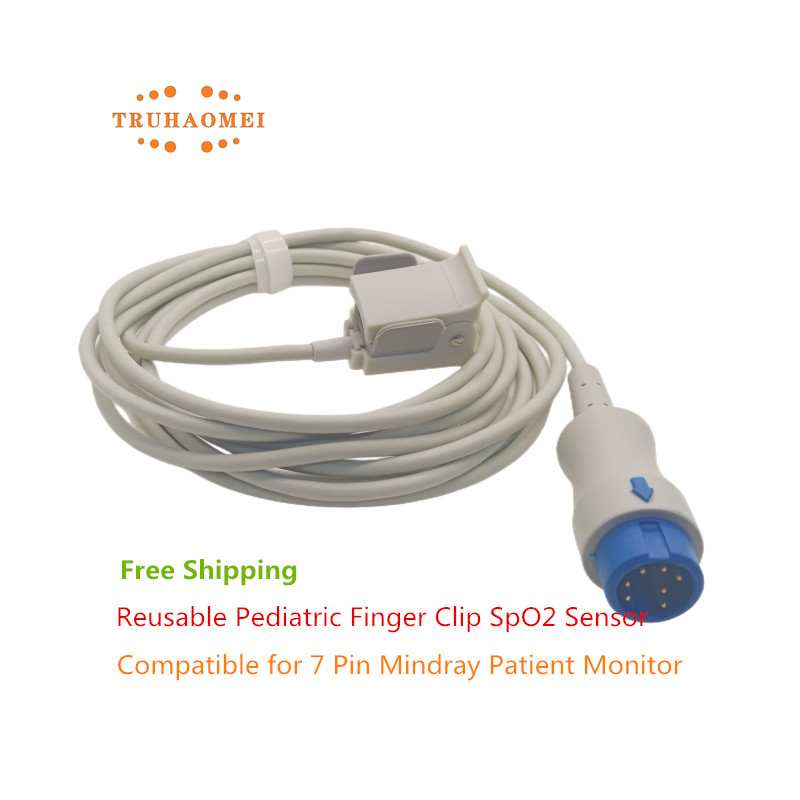 Compatible for Mindray 7 Pin Beneview T5 T8 iPM Reusable SPO2 Sensor Pulse Mindray Tech Oximeter Heart Rate Probe Neonates Adult: MULTI