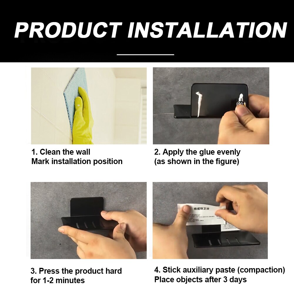 For Kitchen Stainless Steel Soap Dish Sponge Holder Storage Plate Tray Bathroom Organizer Container Wall Mounted No Drilling