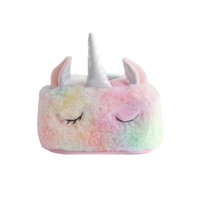 licorne serviette ensemble boîte à mouchoirs chambre bureau décoration fille coeur tissu ensemble I rose rose en peluche maison serviette ensemble