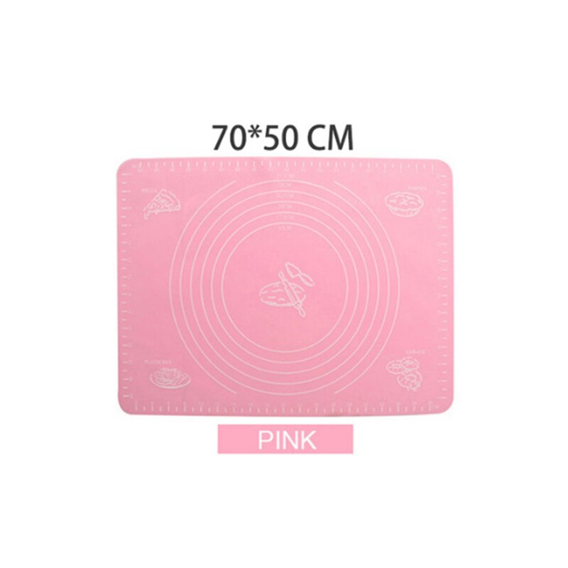Reusable Silicone Baking Mat Eco-Friendly Mat For Rolling Dough Pad Large Non-stick Oven Patisserie Baking Accessories Tools: pink 70X50cm