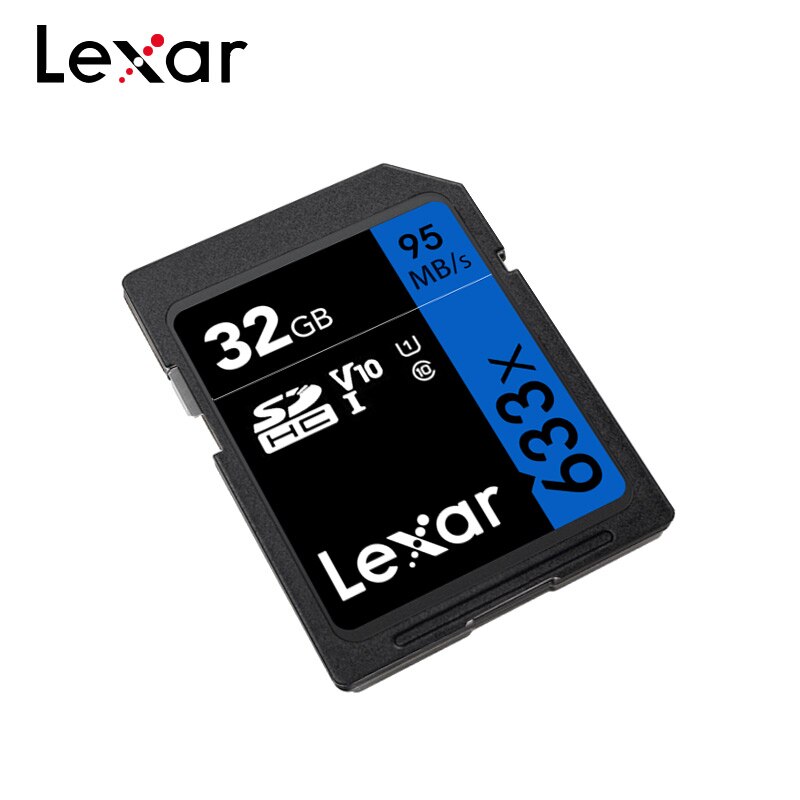 100% Original Lexar 633x tarjeta SD Clase 10 UHS-I 32GB alta velocidad 95 M/s V30 GB 64GB 128GB U3 tarjeta de memoria para 1080p HD 4K Cámara