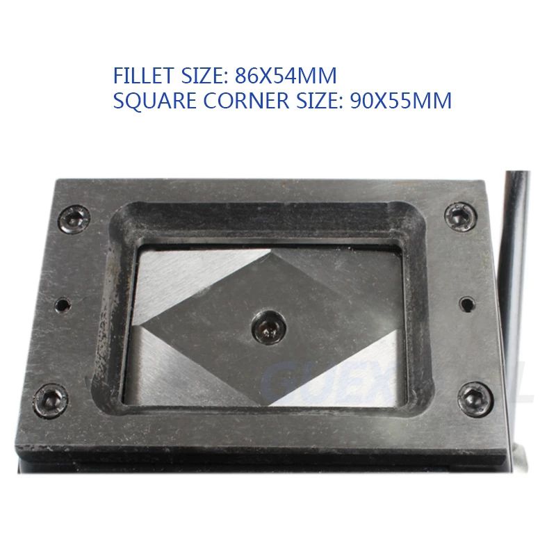 Máquina de corte de tarjetas de PVC pesado, cortador de tarjetas de visita, punzonadora de tarjeta de filete de cuerno cuadrado, herramientas de corte de 90x55/86x54/88x60MM