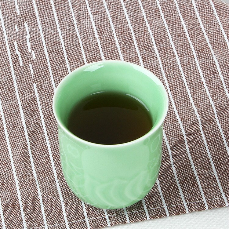 180ml Wykonany ręcznie ceramiczne filiżanki robić herbaty gospodarstwa domowego herbata Kung Fu kubek chińnarty Longquan seledyn kubki na herbatę bez uchwytu porcelanowa filiżanka