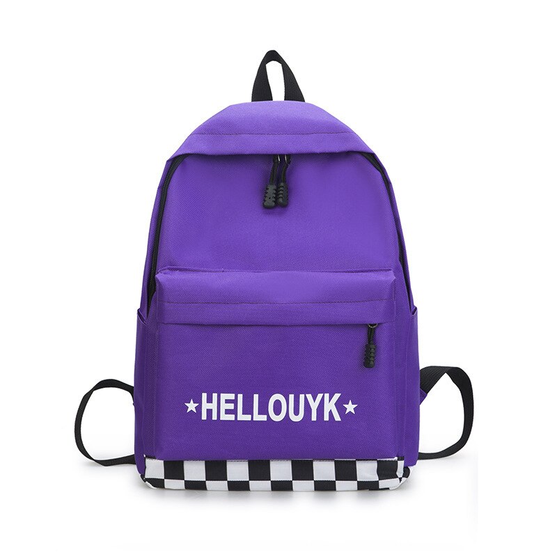 S. Ikrr Unisex Dambord Plaid Rugzak Vrouwen Tas Toevallige Canvas Rugzak Rugzakken Voor School Tieners Meisjes Rugzak Mochila: Style1 purple