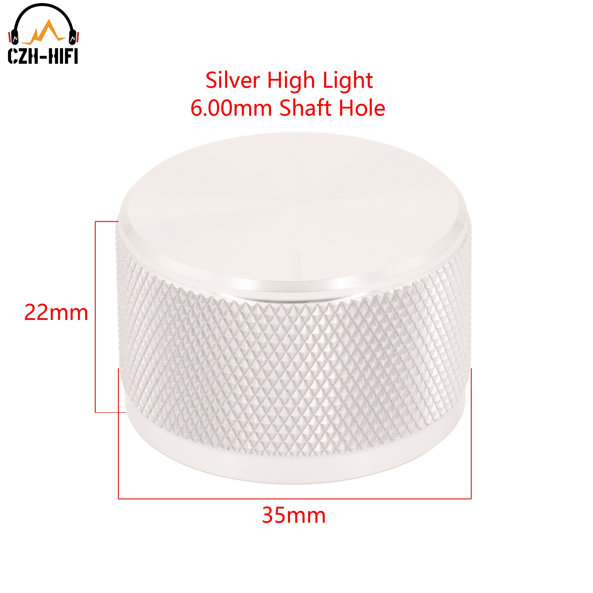 Perilla de Audio de 30mm, 35mm y 38mm, potenciómetro de aluminio sólido, interruptor giratorio, botón de puntero para CD, DAC, AMP, sonido de volumen, 1 ud.: Rojo