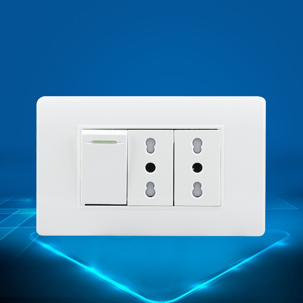 Wall Switch Sockets Italy Plug 1 Gang Switches Italian Outlets 1/2 Way EU Electrical Power Socket PC Flame Retardant Material
