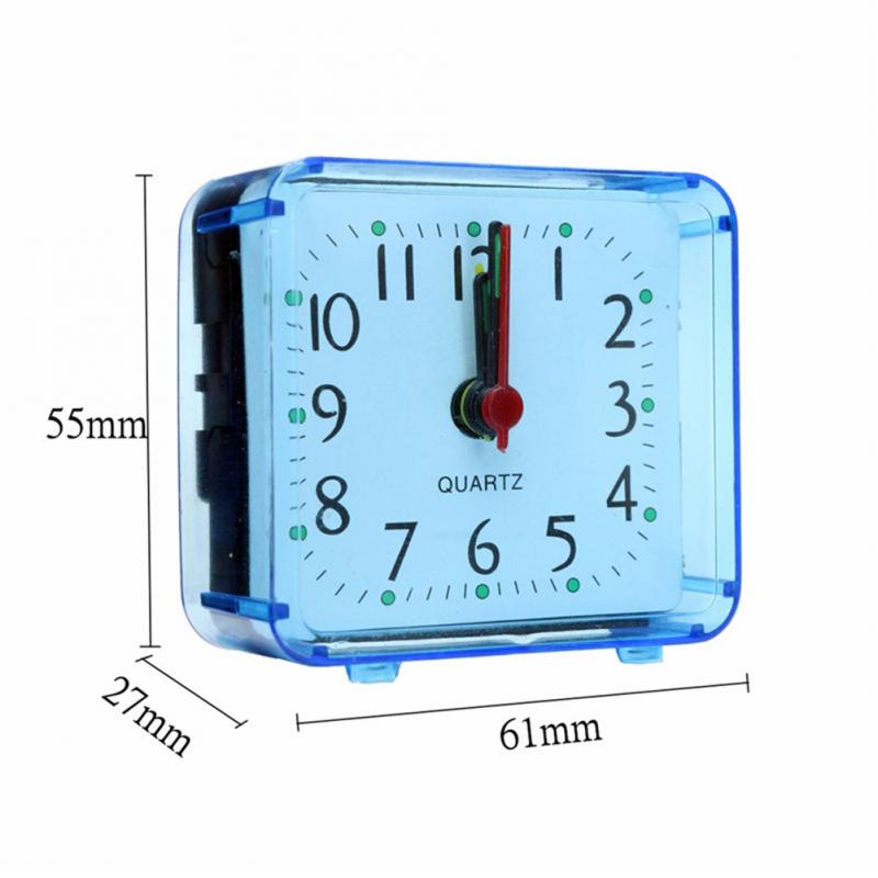 4Colors Square Small Bed Alarm Clock Transparent Crystal Case Compact Digital Alarm Clock Mini Children Student Desk Table Clock