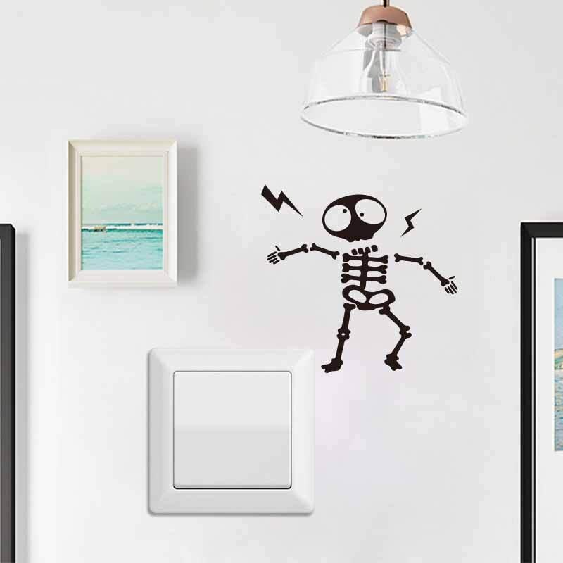 Pvc Cartoon Alien Print Self-adhesive Wall Sticker For Household Wall Decoration