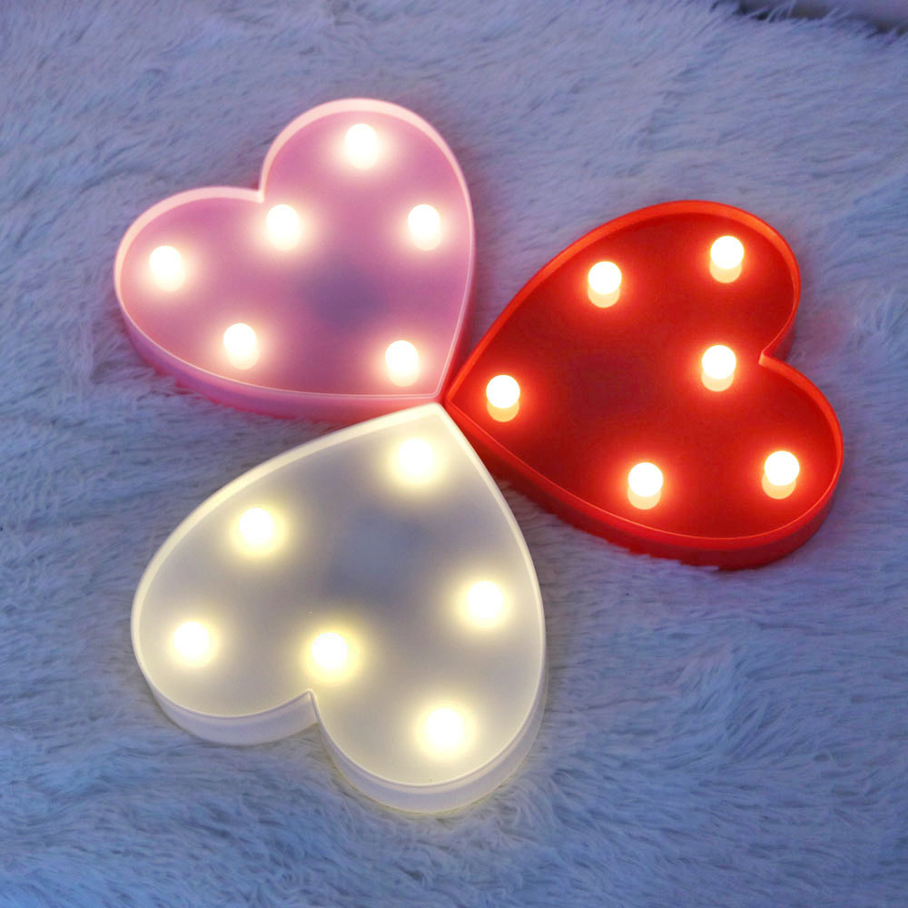 3D amour coeur chapiteau lettre lampes intérieur noël lampes décoratives LED veilleuse décor de mariage romantique saint valentin