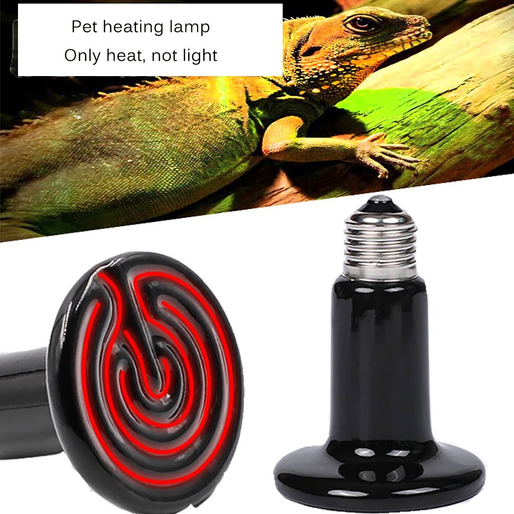 Reptil lámpara de calefacción 25/75/100/200W cerámica Lámpara de infrarrojos bombilla para reptiles de equipos de Control de temperatura de 220v-240v